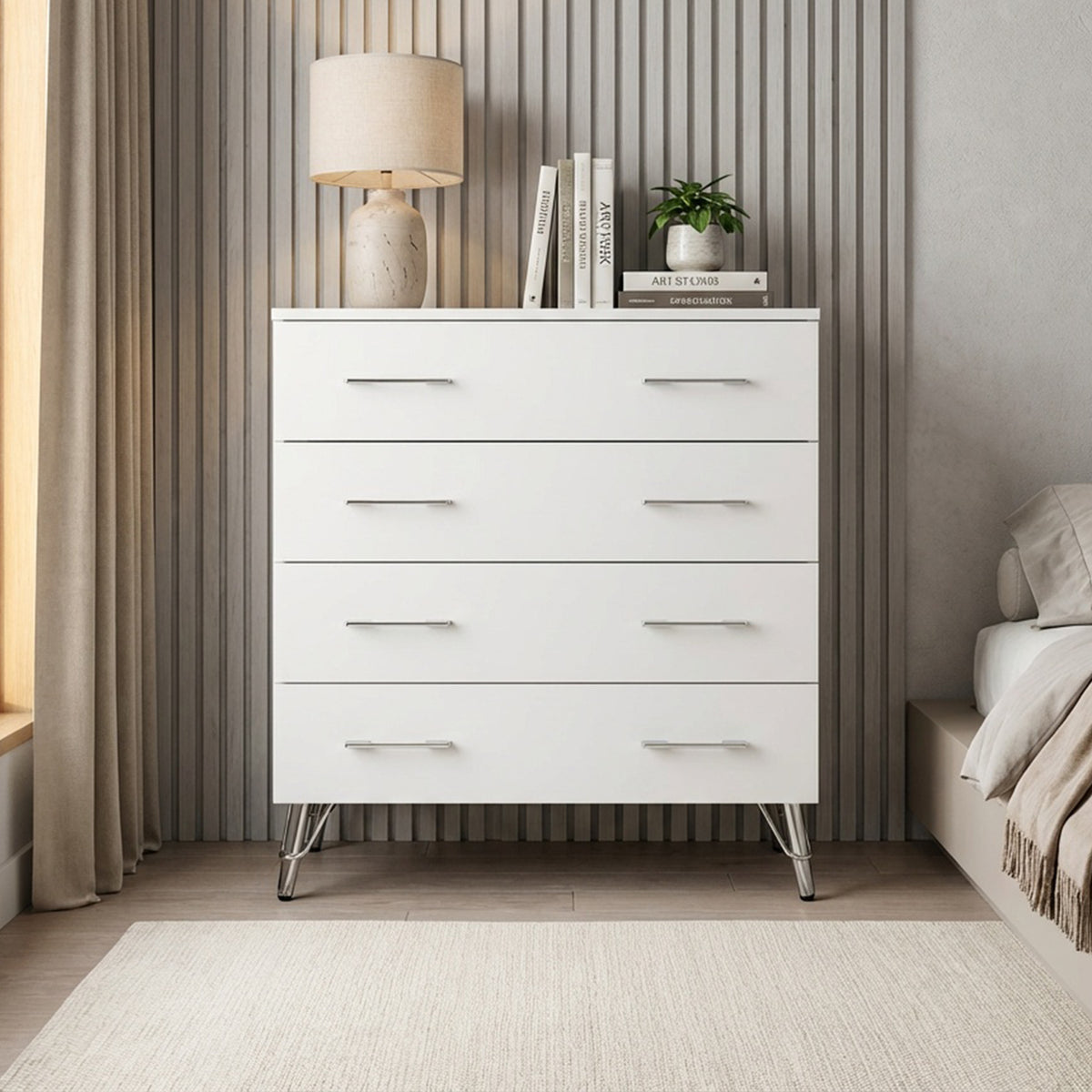 Maldon White 4 Drawer Chest Of Drawers
