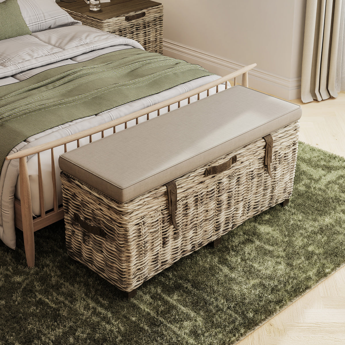 Maya Handmade Kubu Rattan Storage Bench
