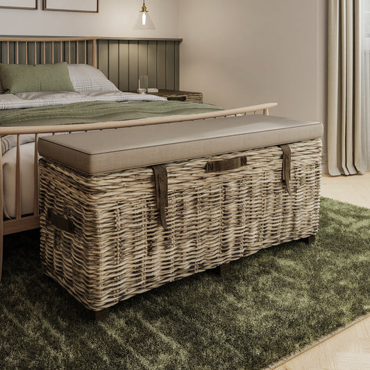 Maya Handmade Kubu Rattan Storage Bench