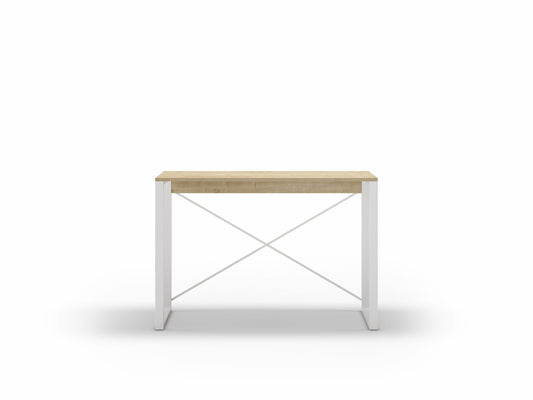 Modern Archie Console Table Oak 110cm with White Metal Legs