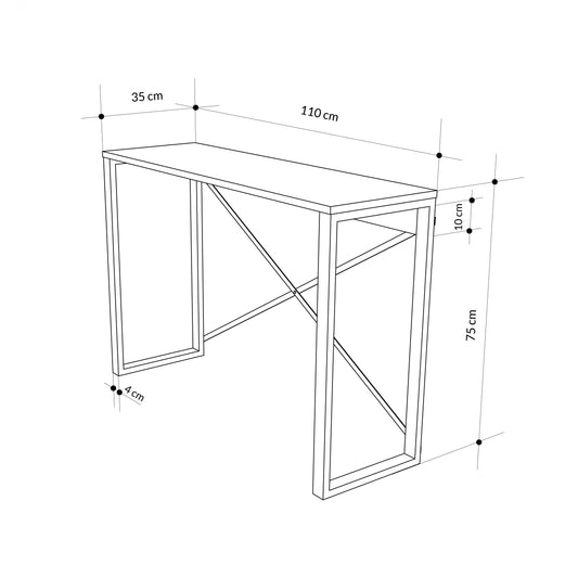 Modern Archie Console Table Oak 110cm with White Metal Legs