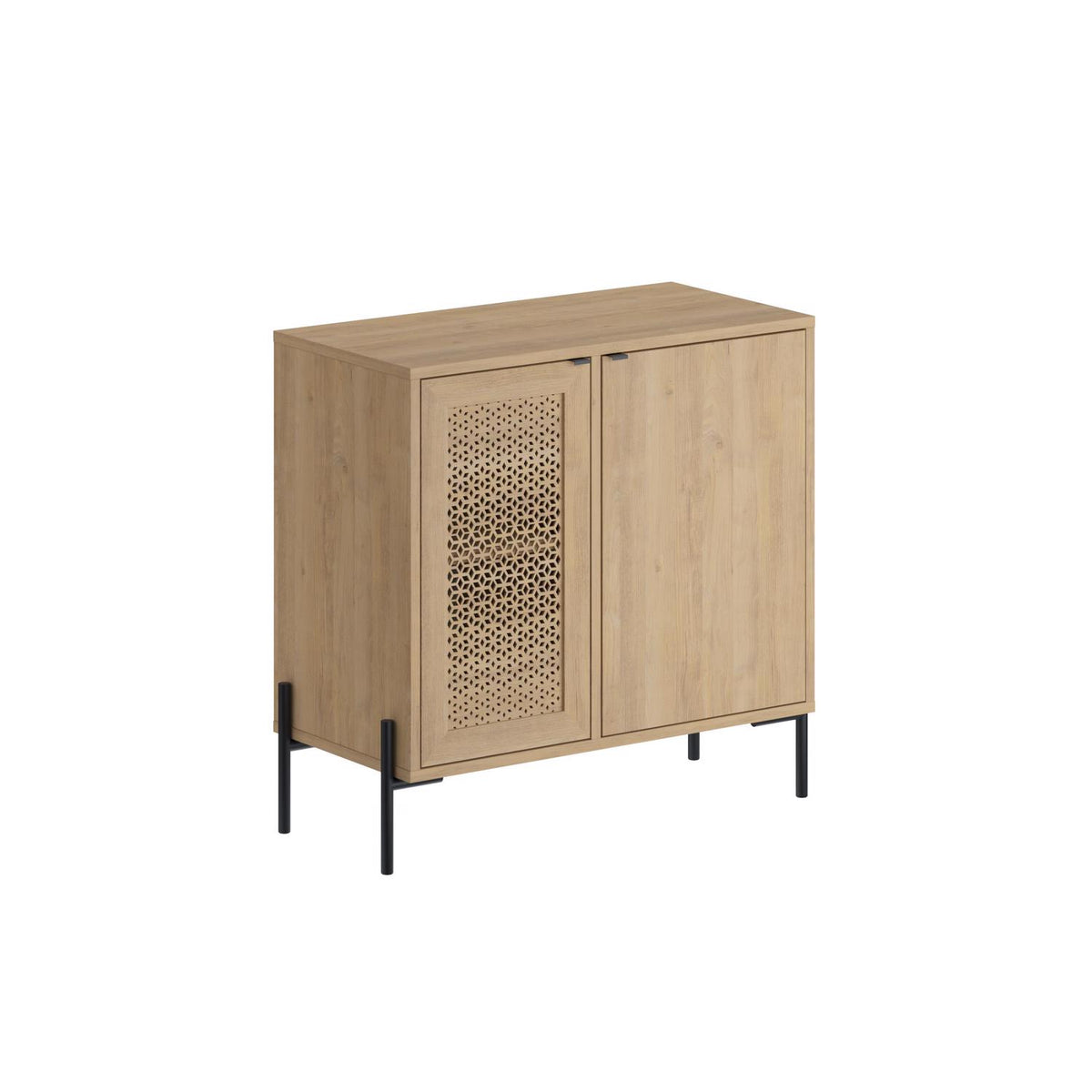 Naive 2 Door Sideboard Buffet Unit Sapphire Oak with Black Metal Frame