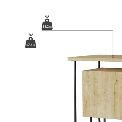 Acres Modern Bedside Table Oak 40cm Wide