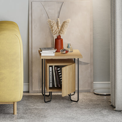 Acres Modern Bedside Table Oak 40cm Wide