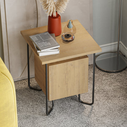 Acres Modern Bedside Table Oak 40cm Wide