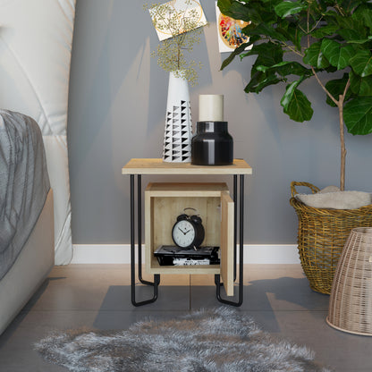 Acres Modern Bedside Table Oak 40cm Wide