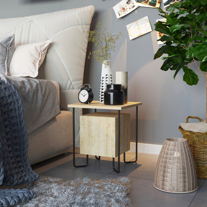 Acres Modern Bedside Table Oak 40cm Wide