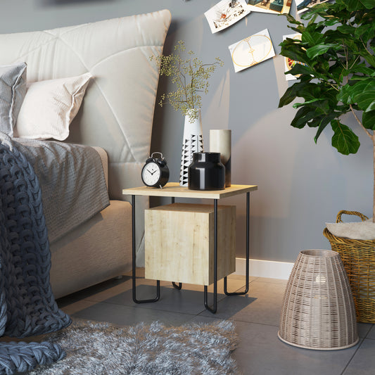 Acres Modern Bedside Table Oak 40cm Wide