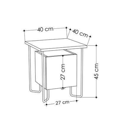 Acres Modern Bedside Table Oak 40cm Wide