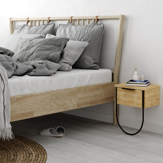 Norfolk Modern Bedside Table Oak 33cm Wide