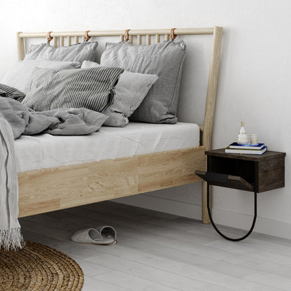 Norfolk Modern Bedside Table Dark Coffee 33cm Wide