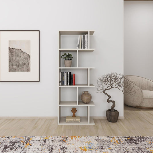Tapi Modern Bookcase Display Unit Sandstone Tall 159cm