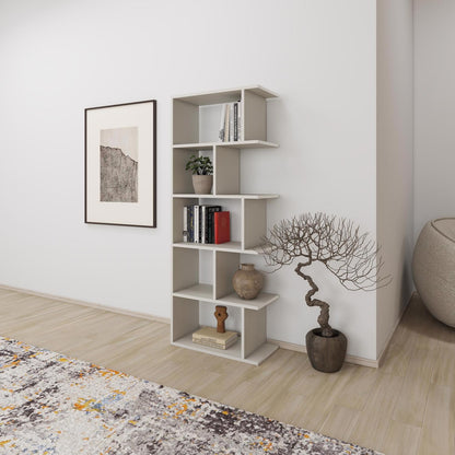 Tapi Modern Bookcase Display Unit Sandstone Tall 159cm