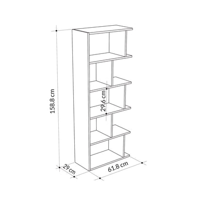 Tapi Modern Bookcase Display Unit Sandstone Tall 159cm