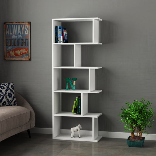 Tapi Modern Bookcase Display Unit White Tall 159cm