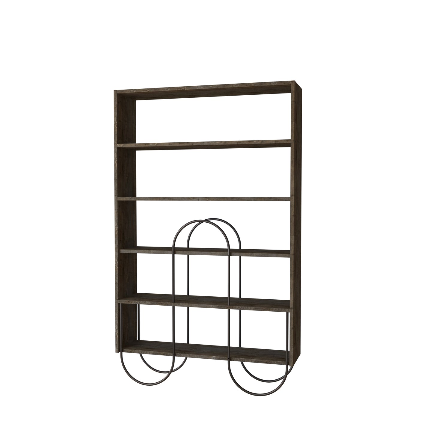 Norfolk Modern Bookcase Display Unit Dark Coffee Oak Effect Tall 159.1cm