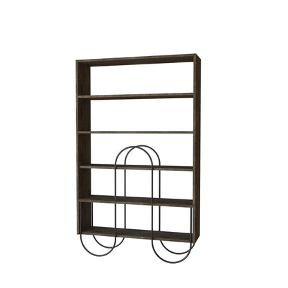 Norfolk Modern Bookcase Display Unit Dark Coffee Oak Effect Tall 159.1cm