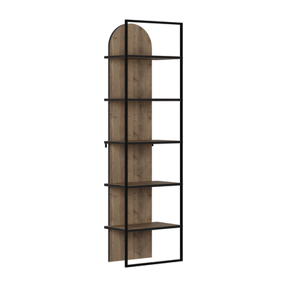 Archy Modern Bookcase 5-Tier Wall Mounted Shelf Dark Oak 180 cm