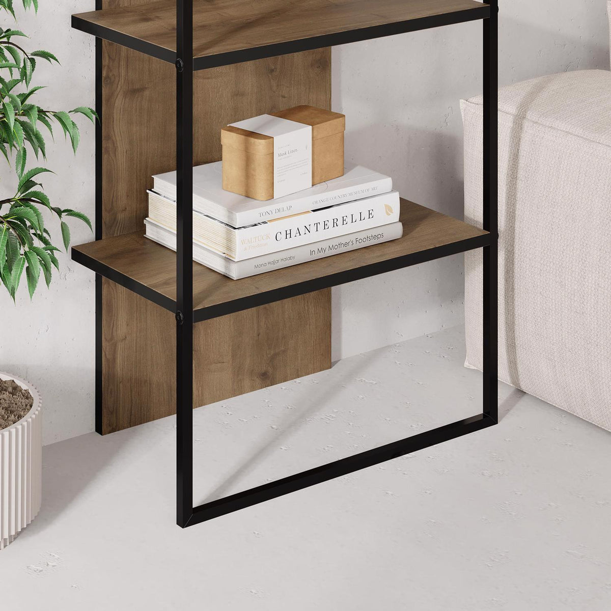 Archy Modern Bookcase 5-Tier Wall Mounted Shelf Dark Oak 180 cm
