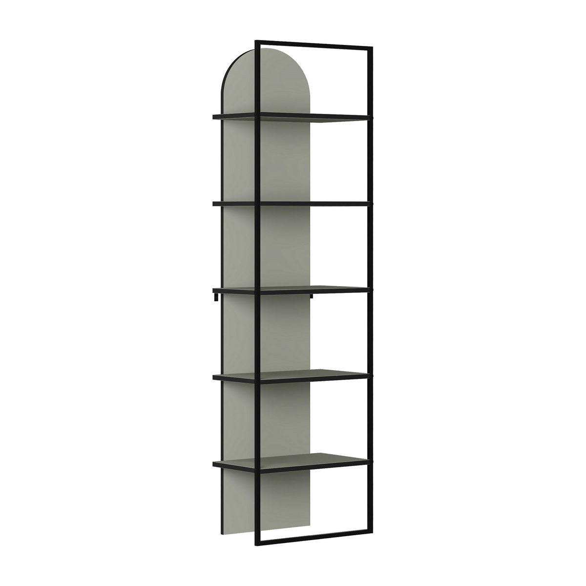 Archy Modern Bookcase 5-Tier Wall Mounted Shelf Ash Green 180 cm