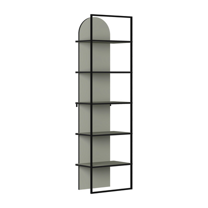 Archy Modern Bookcase 5-Tier Wall Mounted Shelf Ash Green 180 cm