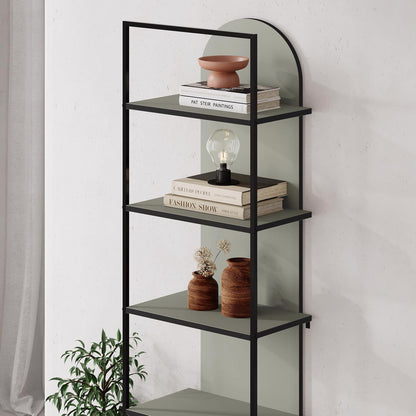 Archy Modern Bookcase 5-Tier Wall Mounted Shelf Ash Green 180 cm