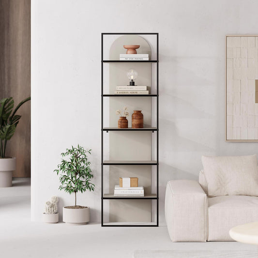 Archy Modern Bookcase 5-Tier Wall Mounted Shelf Sandstone 180 cm