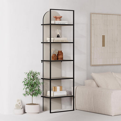 Archy Modern Bookcase 5-Tier Wall Mounted Shelf Sandstone 180 cm