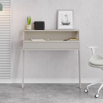 Cowork Modern Desk Sandstone Wall Mounted With Drawer 94cm Wide