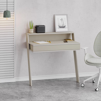Cowork Modern Desk Sandstone Wall Mounted With Drawer 94cm Wide