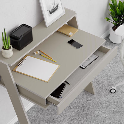 Cowork Modern Desk Sandstone Wall Mounted With Drawer 94cm Wide