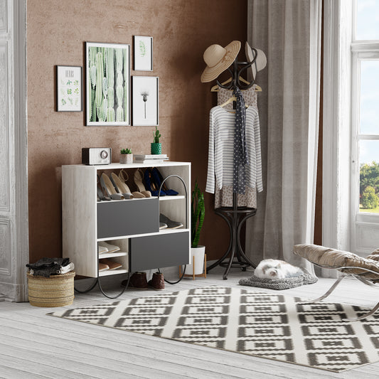 Norfolk Shoe Cabinet Ancient White Anthracite Grey