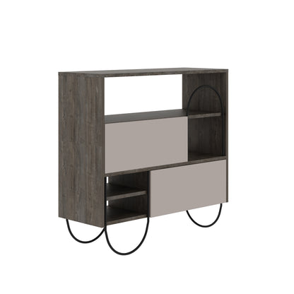 Norfolk Shoe Cabinet Dark Coffee Mocha Grey