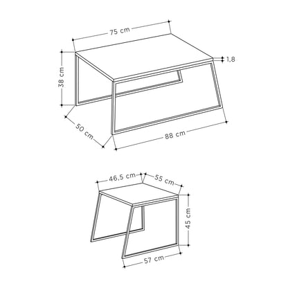 Pal Modern Coffee Table Mocha Grey