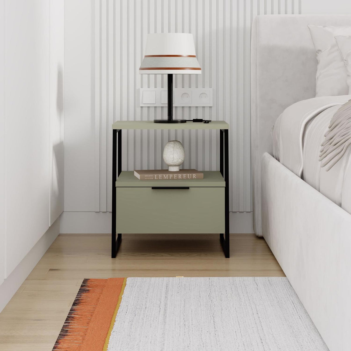 Pal Modern Nightstand Ash Green