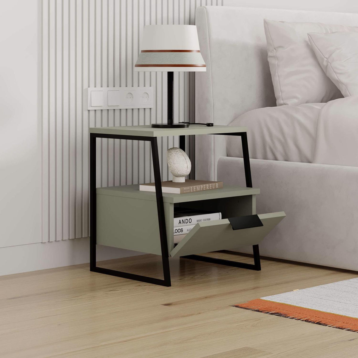 Pal Modern Nightstand Ash Green