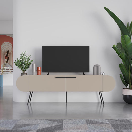 Capsule Modern TV Unit Multimedia Centre Sandstone with Storage