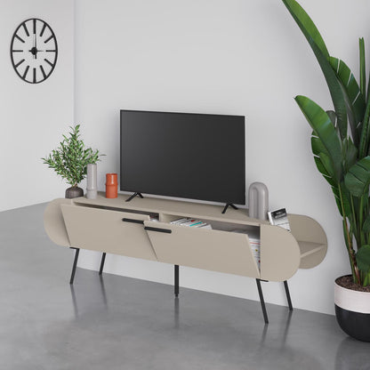 Capsule Modern TV Unit Multimedia Centre Sandstone with Storage