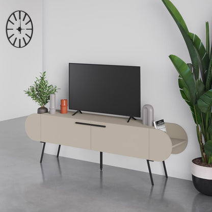 Capsule Modern TV Unit Multimedia Centre Sandstone with Storage