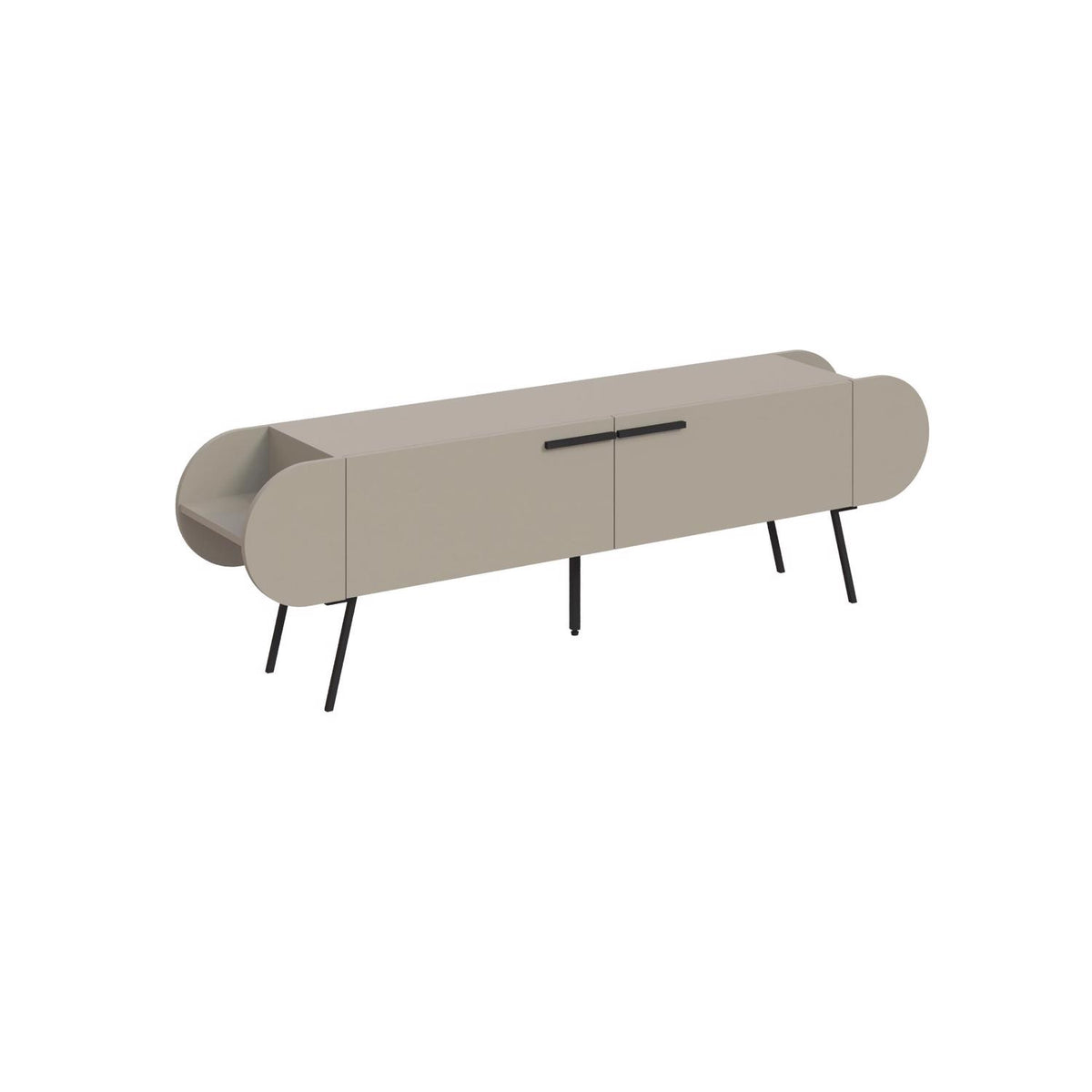 Capsule Modern TV Unit Multimedia Centre Sandstone with Storage