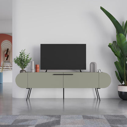 Capsule Modern TV Unit Multimedia Centre Ash Green with Storage