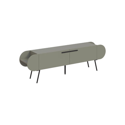 Capsule Modern TV Unit Multimedia Centre Ash Green with Storage