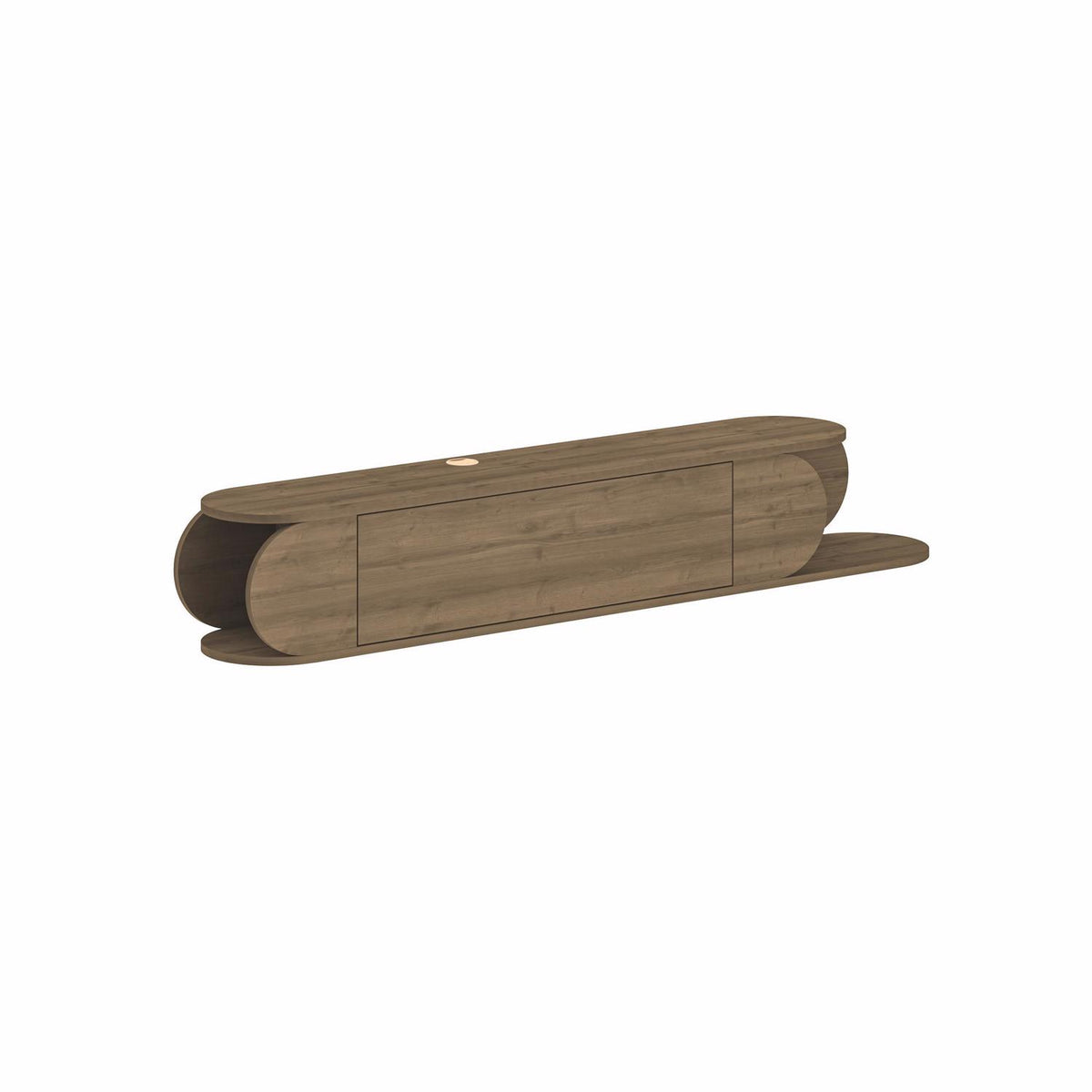 Tone Modern Wall Mounted TV Unit Stand Dark Oak with Storage