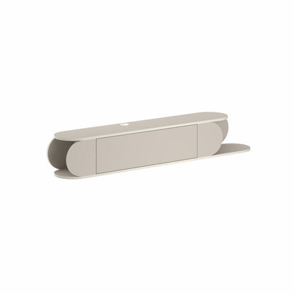 Tone Modern Wall Mounted TV Unit Stand Sandstone with Storage