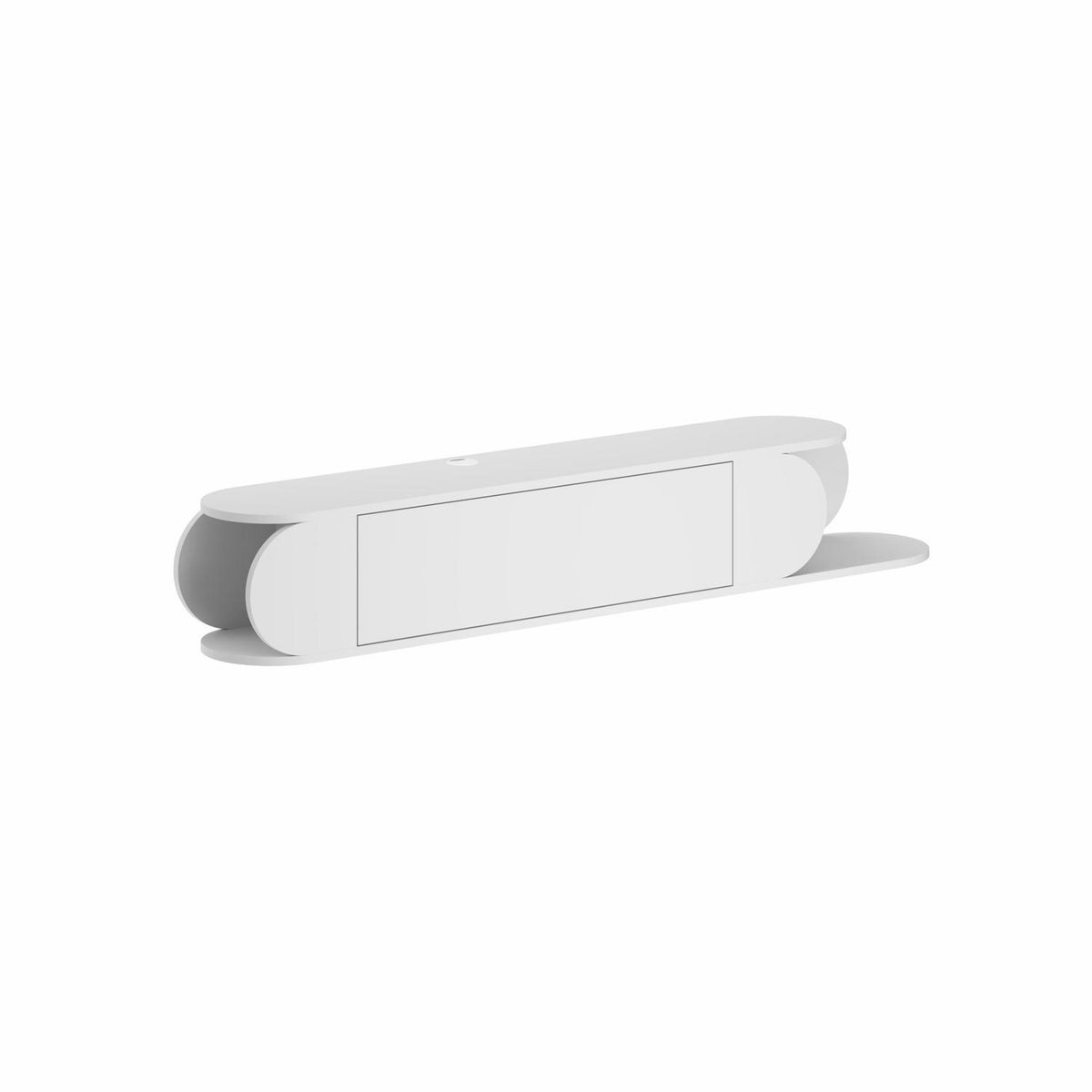 Tone Modern Wall Mounted TV Unit Stand White with Storage