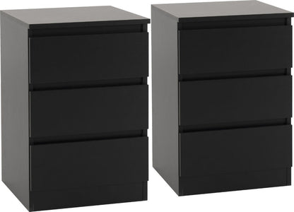 Malvern 3 Drawer Bedside (PAIR) – Multiple Finishes