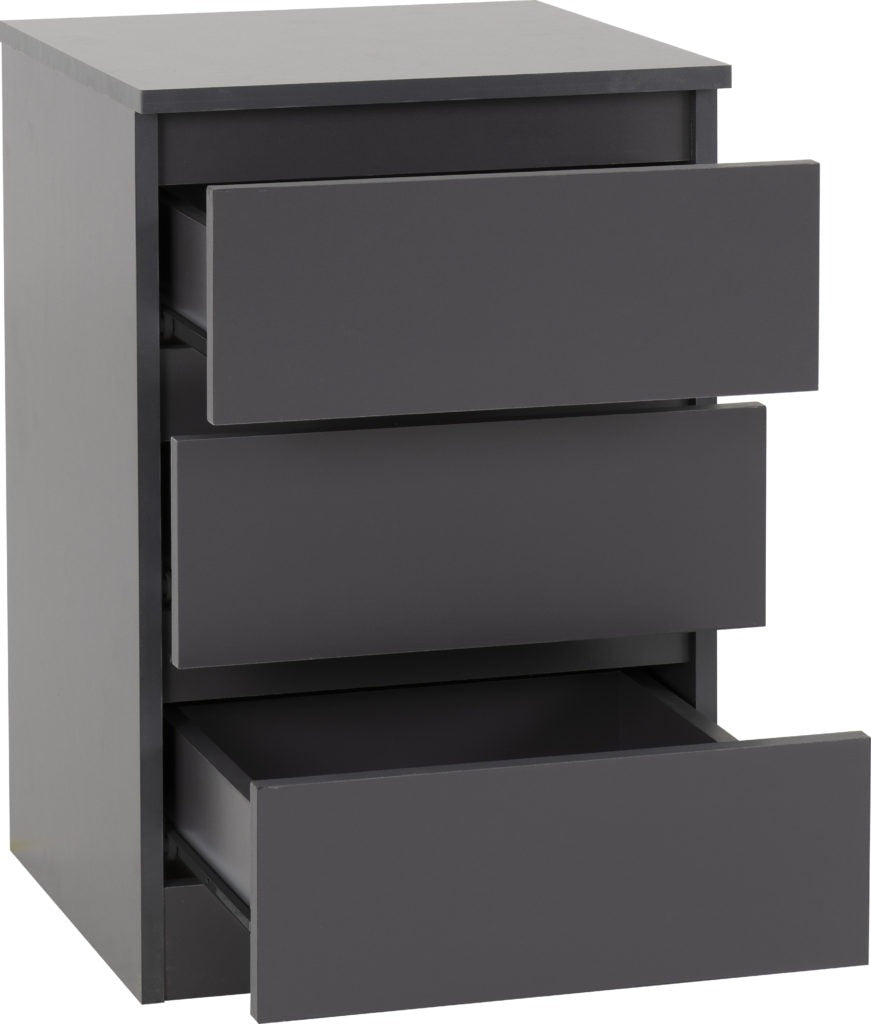 Malvern 3 Drawer Bedside – Multiple Finishes