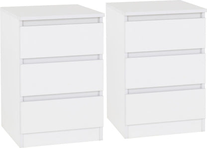 Malvern 3 Drawer Bedside (PAIR) – Multiple Finishes