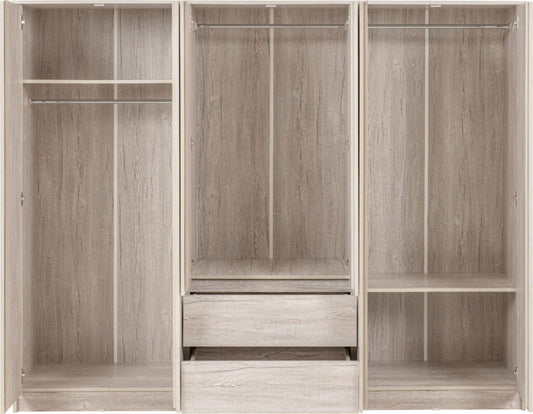 Malvern 6 Door Wardrobe – Urban Snow Finish