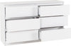 White / 6 Drawer